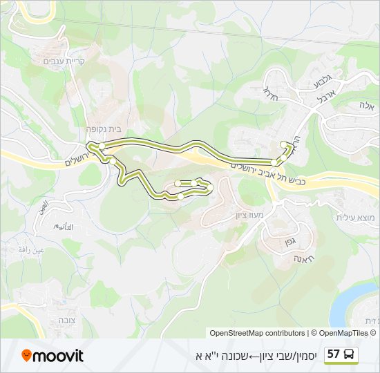 57 Bus Line Map
