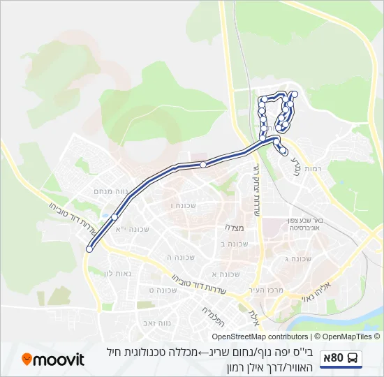 Автобус 80א: карта маршрута