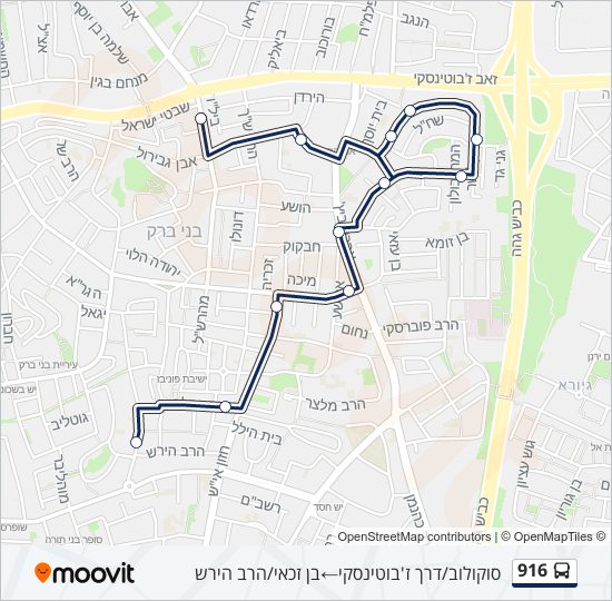 916 bus Line Map