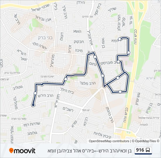 916 bus Line Map