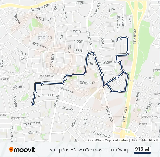 916 Bus Line Map