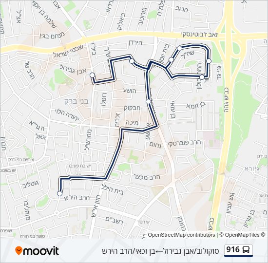 916 Bus Line Map