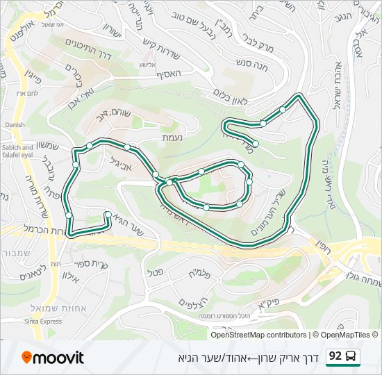 92 Bus Line Map
