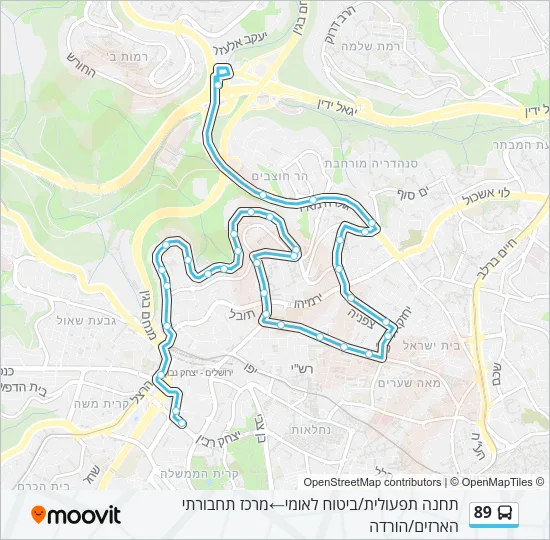 89 Bus Line Map
