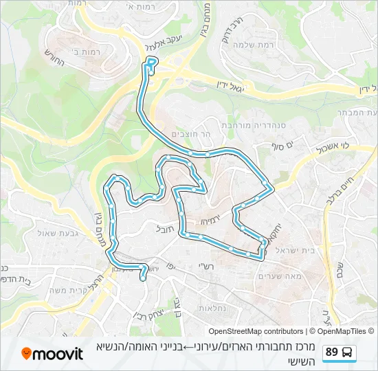 89 Bus Line Map