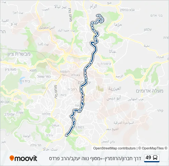 49 Bus Line Map