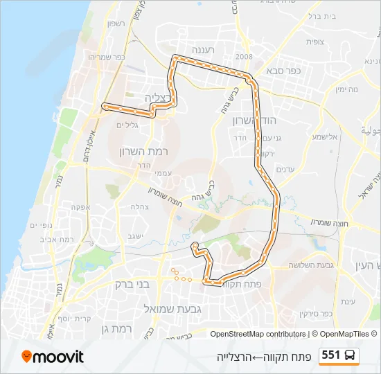 551 Bus Line Map