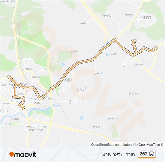 262 bus Line Map