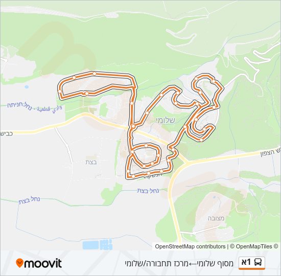 1א Bus Line Map