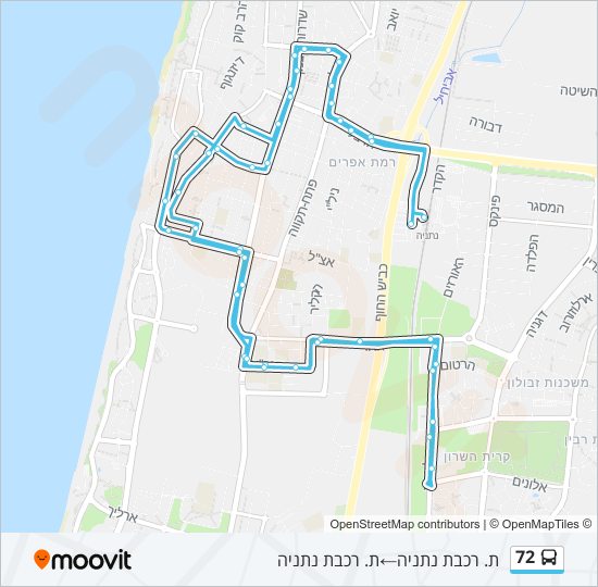 Автобус 72: карта маршрута