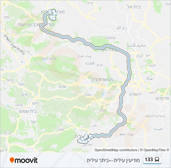 Автобус 133: карта маршрута