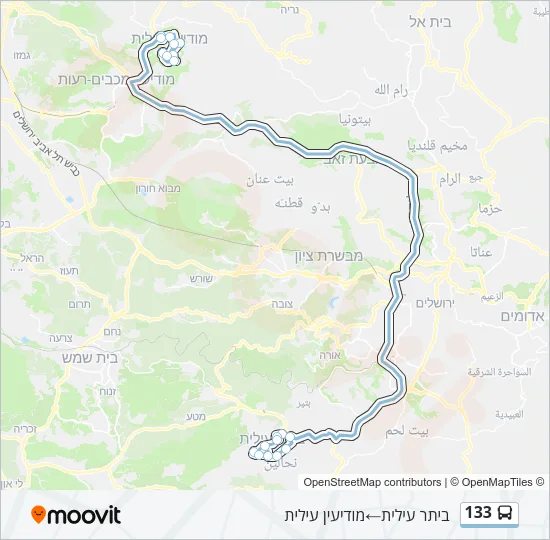 133 Bus Line Map