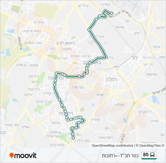 80 Bus Line Map