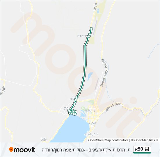 Автобус 50א: карта маршрута