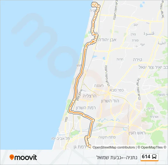 614 Bus Line Map