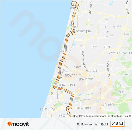 613 Bus Line Map