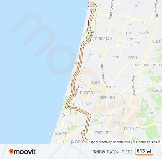 613 Bus Line Map