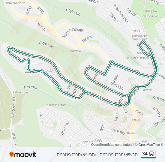 34 Bus Line Map