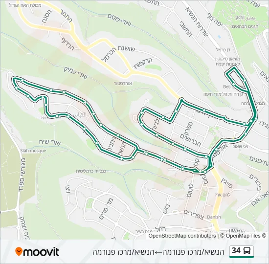 34 Bus Line Map