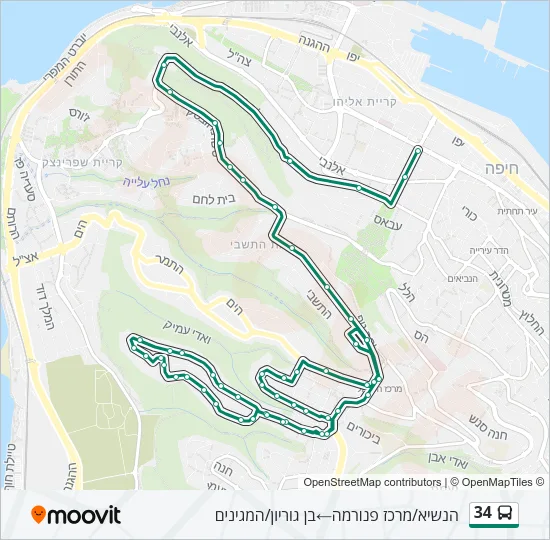 34 Bus Line Map