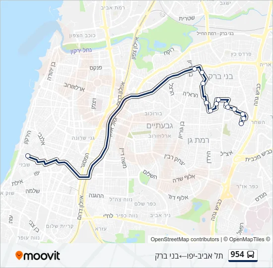 954 Bus Line Map