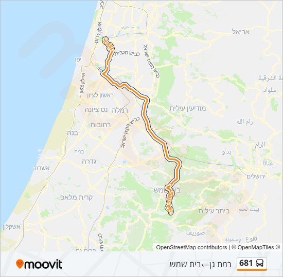 681 bus Line Map