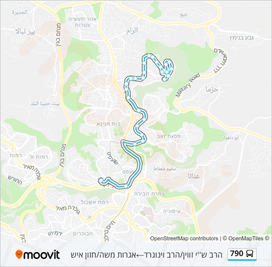 מפת המסלול של קו  790