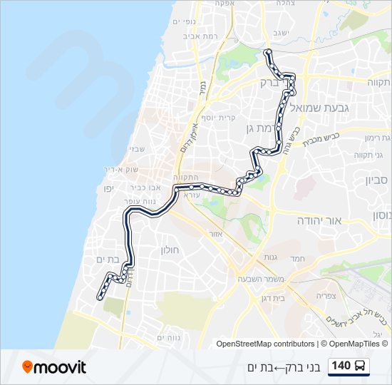 140 bus Line Map
