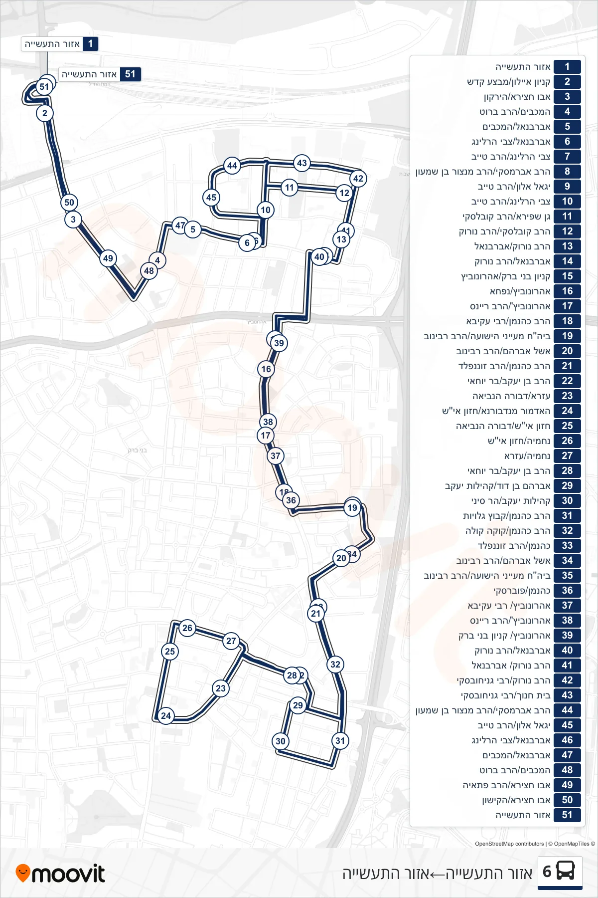 6 bus Line (Industrial Zone‎→Industrial Zone) route and stops on a map