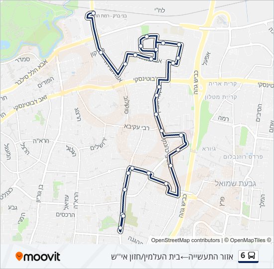 Автобус 6: карта маршрута