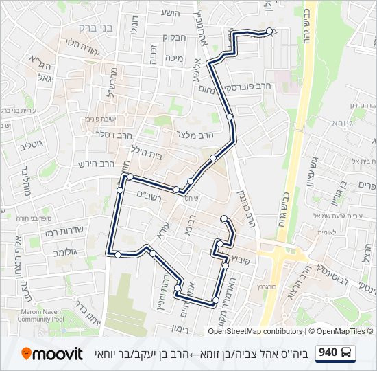 Автобус 940: карта маршрута