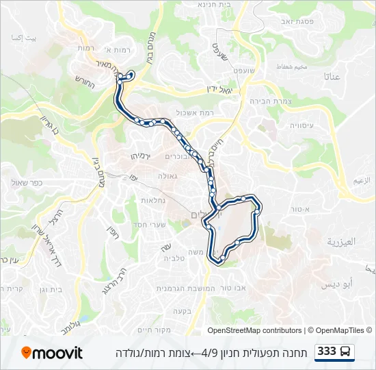 333 Bus Line Map