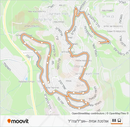 Автобус 88: карта маршрута