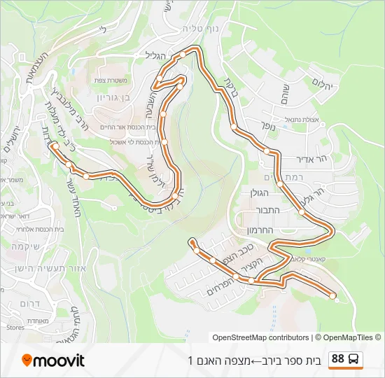 Автобус 88: карта маршрута