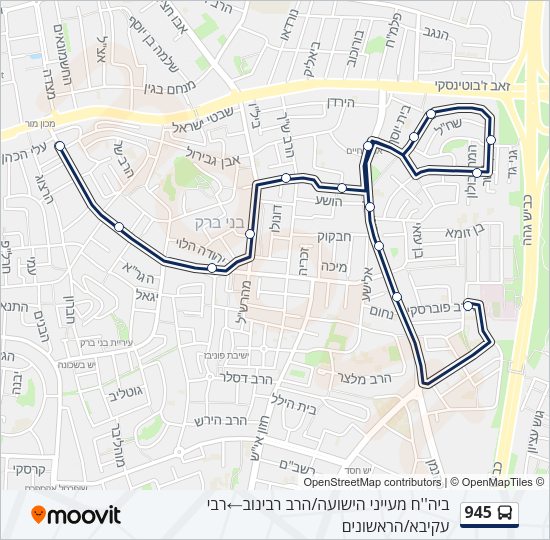 945 Bus Line Map