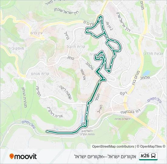 26א Bus Line Map