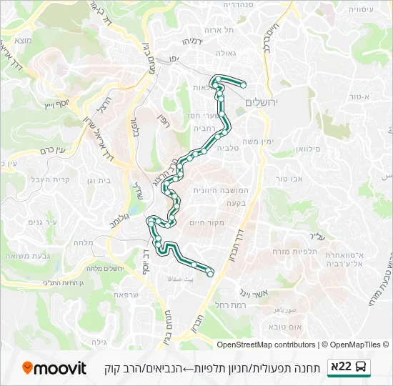 22A Bus Line Map