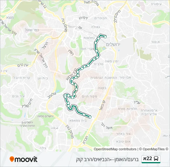 22א Bus Line Map