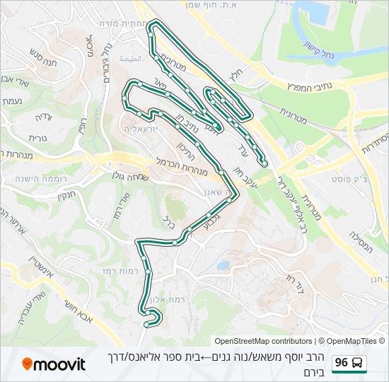 96 bus Line Map