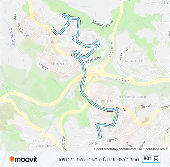 801 Bus Line Map