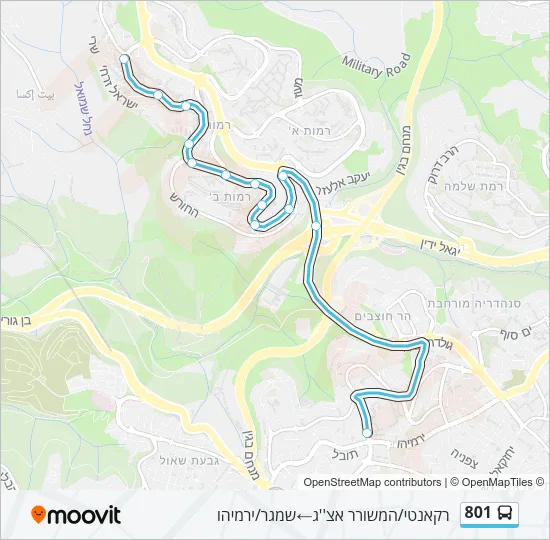 801 Bus Line Map