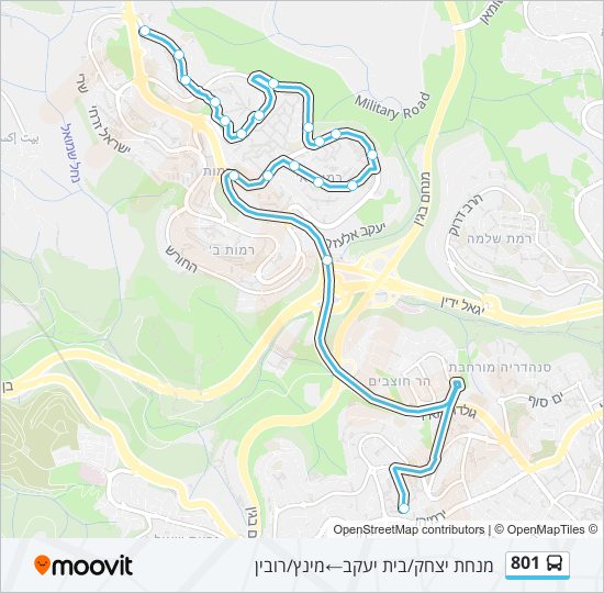 801 bus Line Map