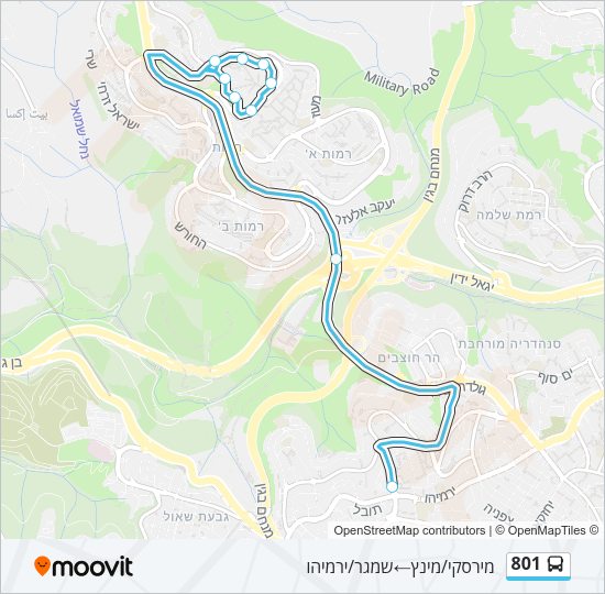 801 Bus Line Map