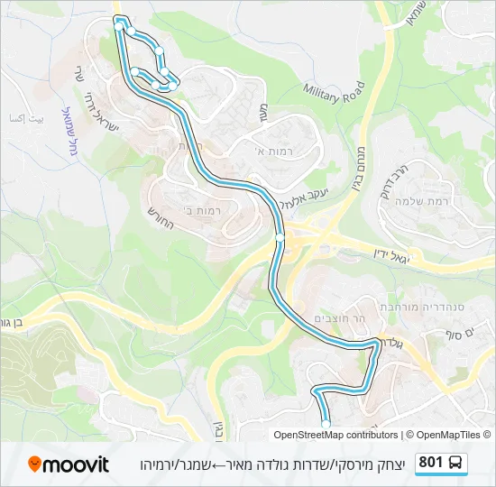 801 Bus Line Map