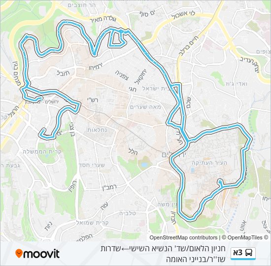3א bus Line Map