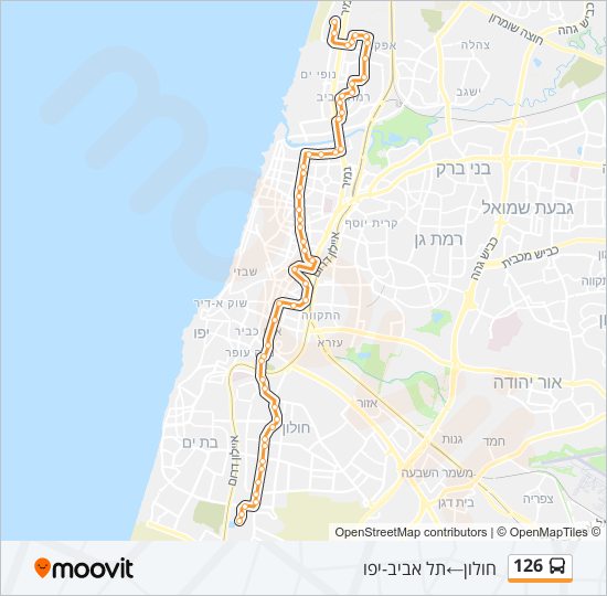 מפת המסלול של קו  126