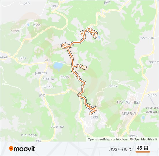 45 Bus Line Map