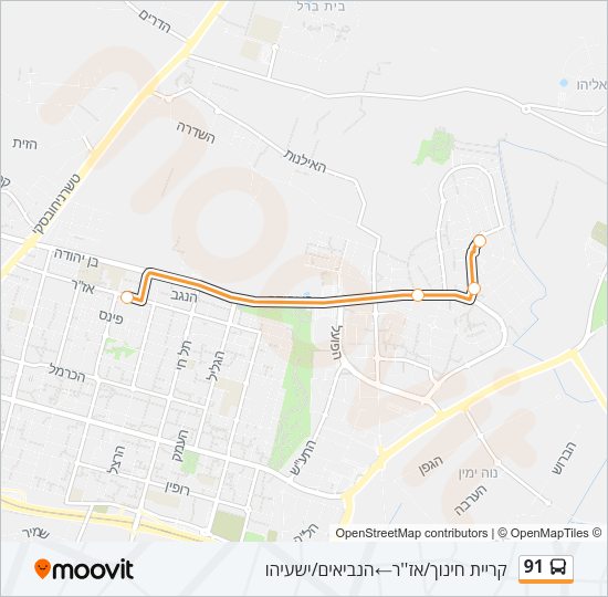 91 Bus Line Map