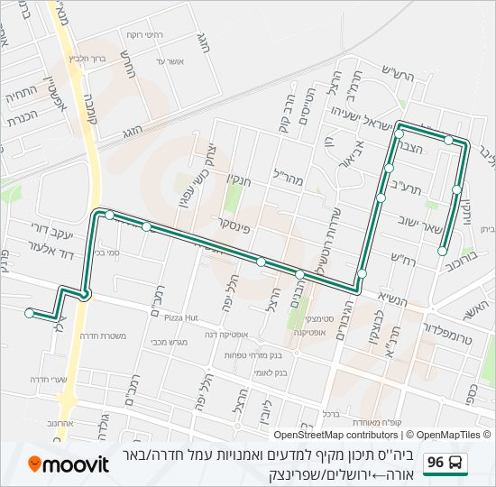 Автобус 96: карта маршрута