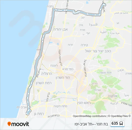 635 Bus Line Map
